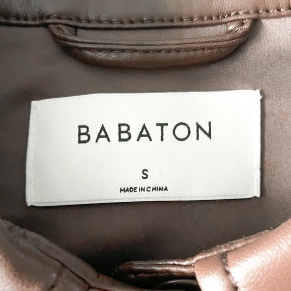 BABATON NWOT Vegan Leather Belted Jacket - Picture 5 of 13